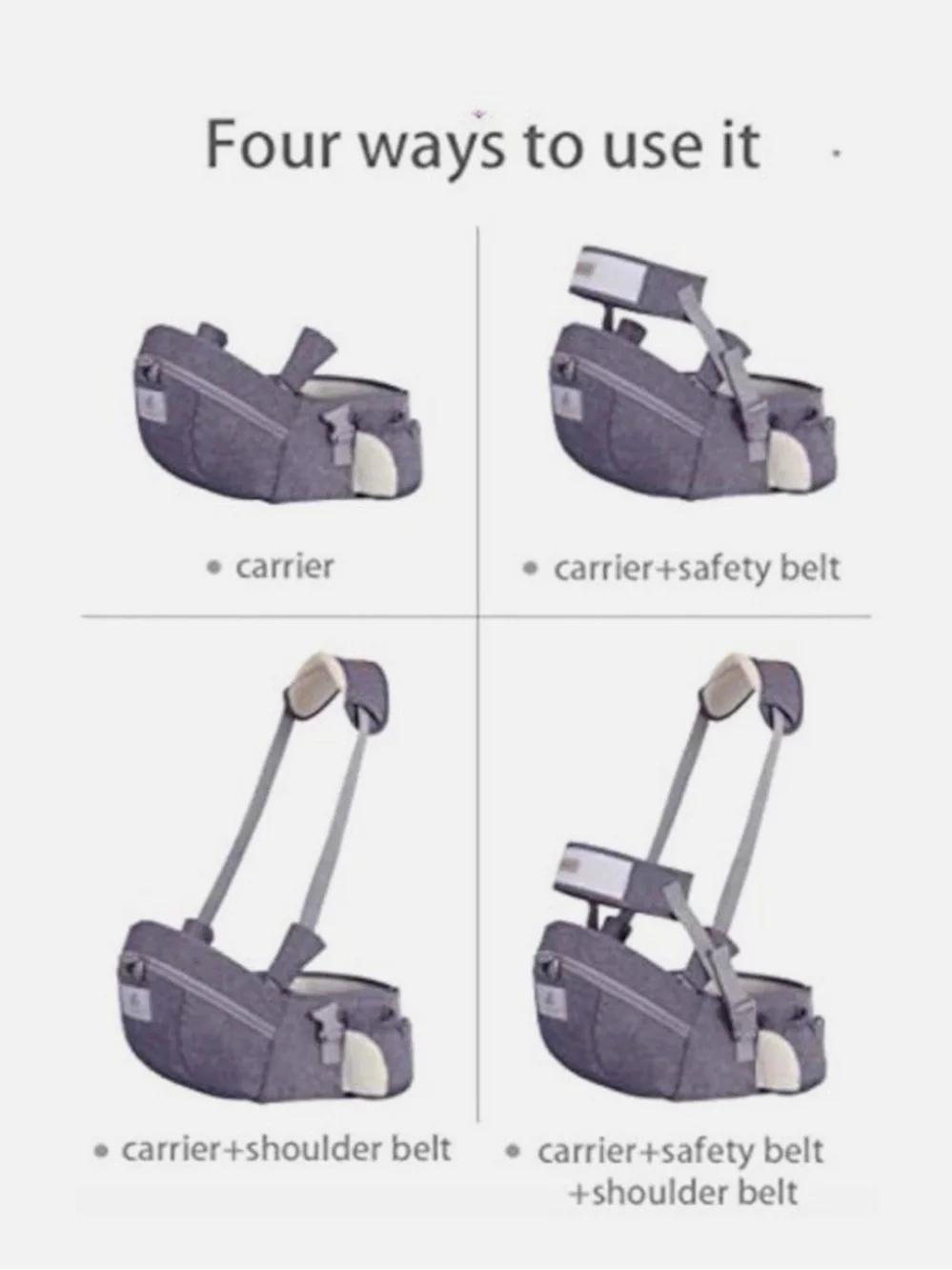 Gabesy Baby Hip Seat Carrier - Grey